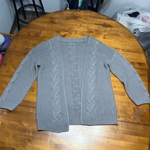 Gray Cable Knit Women's Sweater